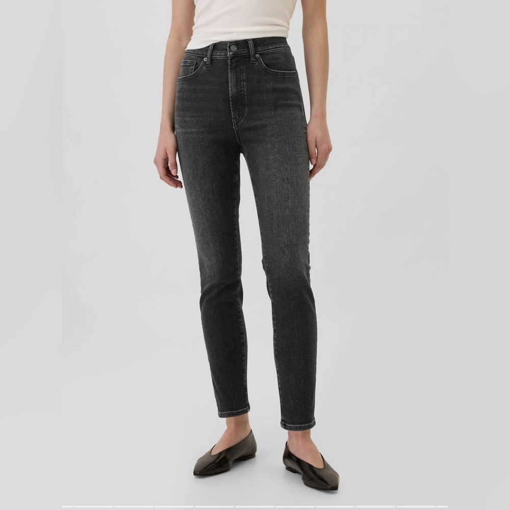 Gap women denim straight slim jeans  black‎ size 4 stretch modern  time capsule